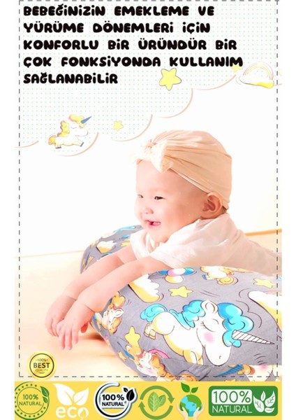 Elite Yumuşak Gri Emzirme Minderi Yıkanabilir Çift Taraflı Kullanım Anne Bebek Gereçleri Emzirme Yastığı 1 Adet