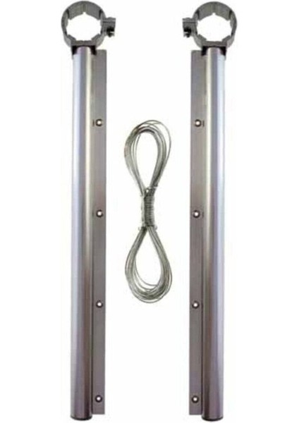 Alüminyum Balkon Çamaşır Askısı, Yuvarlak Korkuluk İçin, Gri Renk