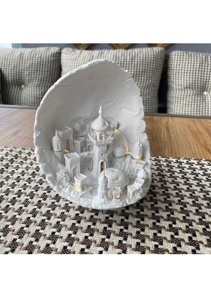 Elite Ay Şehri Peri Ledli Dekoratif Obje Diorama Beyaz Ay Şehri Dekor Balkon, Kitaplık, Dresuar Aksesuarı 1 Adet indirimleri