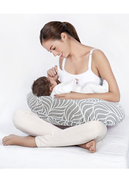 Elite Babyjem Emzirme ve Destek Minderi 082 Yeni Gri Yaprak 1 Adet