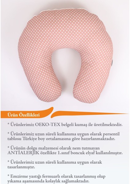 Emzirme Yastığı Minderi, Pamuk Kumaş - Dolgulu Yastık 60 x 60 cm 1 Adet modelleri