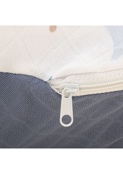 Elite Müslin Çift Taraflı Emzirme Yastığı ve Küçük Yastığı - Indigo Muslin - Mavi Bulut 1 Adet