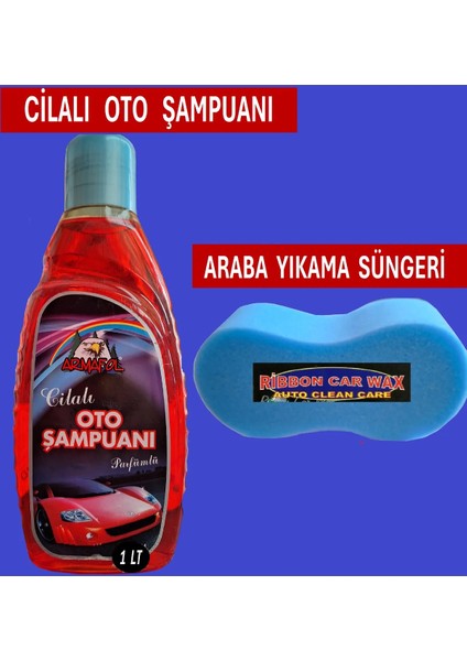 Cilalı Oto Şampuanı + Araba Yıkama Süngeri