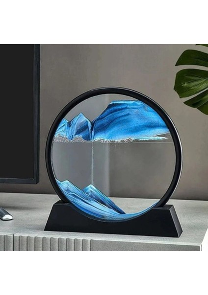 Elite Hareketli Kum Sanat Yuvarlak Cam 3D Kum Saati Derin Deniz Kum Manzarası-Kahverengi Beyaz Çerçeve 1 Adet fiyatları