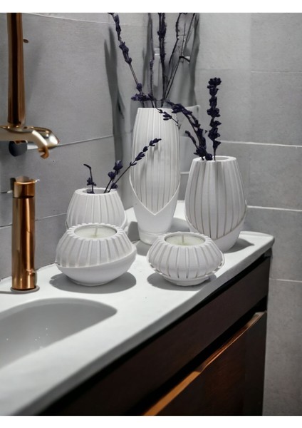 Elite 5 Li Bohem Vazo ve Mumluk Seti 1 Adet fiyatları