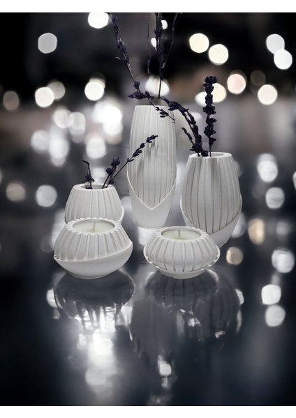 Elite 5 Li Bohem Vazo ve Mumluk Seti 1 Adet indirimleri