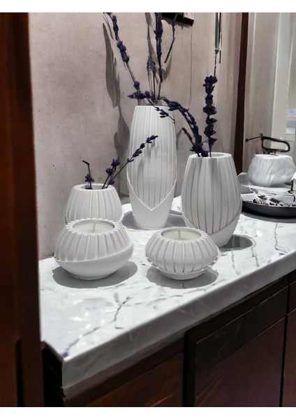 Elite 5 Li Bohem Vazo ve Mumluk Seti 1 Adet fırsatları