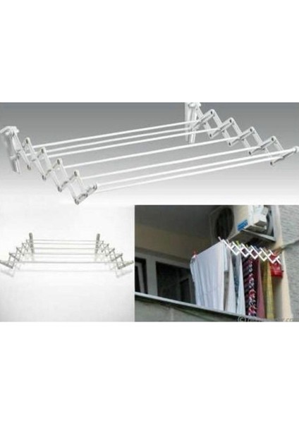 Duvara Monte Katlanabilir Çamaşır Askısı, 7 Göz, Alüminyum, Beyaz, 100 cm modelleri