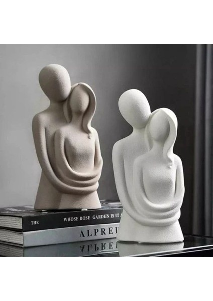 Elite Sevgili Aşıklar Sarılmış Çift Biblo Dekor 1 Adet