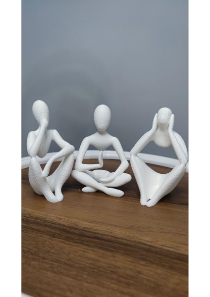 Elite Bedensiz Bedenler: Meditasyon, Kral ve Düşünür Dekoratif Hediyelik Biblo Plastik 12 cm Beyaz 1 Adet