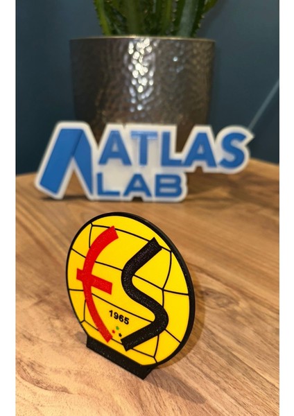Elite Eskişehirspor Arma Logo – 3D Baskı Masaüstü Dekoratif Stand - Kırmızı Siyah Taraftar Hediyelik Ürün 1 Adet fiyatları