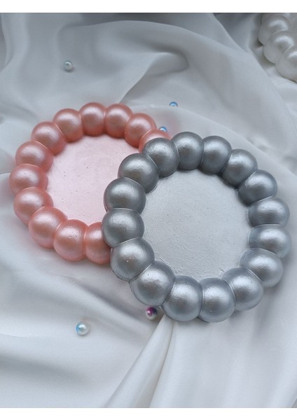 Elite Gri Metalik Bubble Dekoratif Beton Tabak Altlık Sunumluk Takı Tabağı Bardak Altlığı 1 Adet