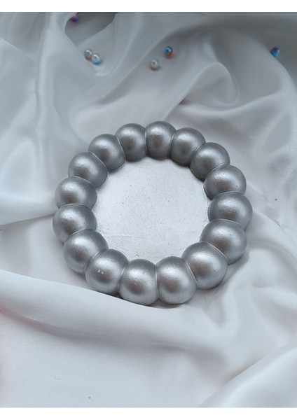Elite Gri Metalik Bubble Dekoratif Beton Tabak Altlık Sunumluk Takı Tabağı Bardak Altlığı 1 Adet