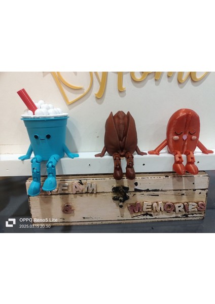 Elite Kahve Köşesi - Milkshake, Kahve Çekirdeği ve Uyuyan Çekirdek Figürleri 🥤☕😴 1 Adet