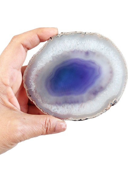 Elite Natural Mor Dilim Akik Kristal Lifli Şeffaf Meditasyon Enerji Doğal Taş Koleksiyonluk 1 Adet modelleri
