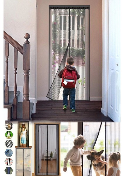 Mıknatıslı Mutfak Balkon Dış Kapı Sinekliği 90X210 cm Beyaz Sarı Renk indirimleri