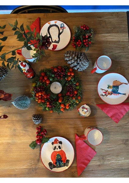 Elite Santa Panda Seramik Tabak 1 Adet