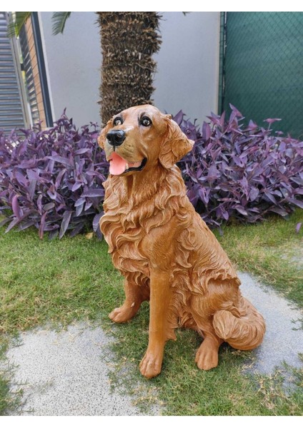 Elite Golden Bahçe Köpek Heykeli, Kapı Önü Dekoru, Köpek Heykel 1 Adet