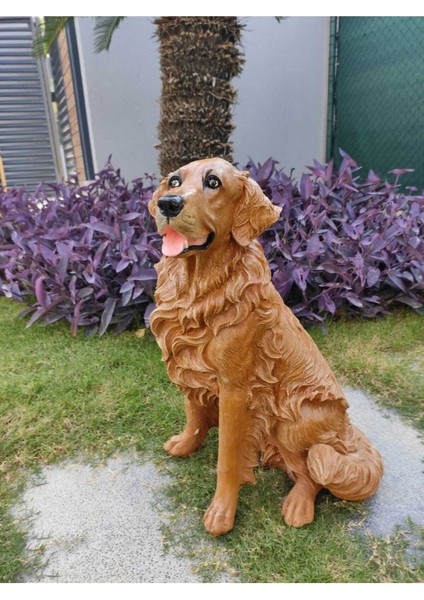Elite Golden Bahçe Köpek Heykeli, Kapı Önü Dekoru, Köpek Heykel 1 Adet
