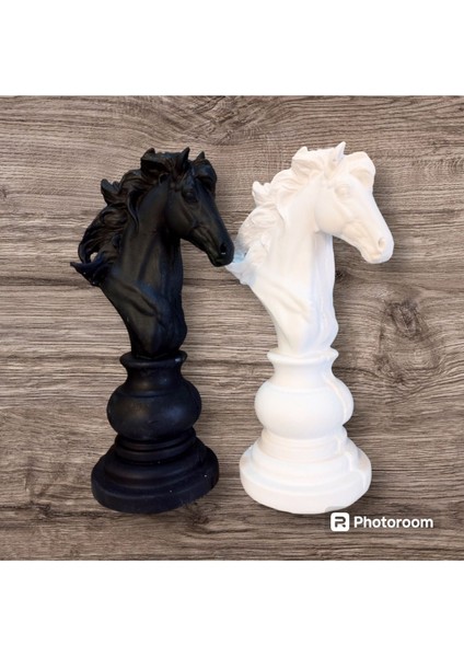 Elite Dekoratif 2'li Satranç At Biblo, Satranç Heykel At, Heykel, Hediyelik Dekoratif At Heykel 1 Adet modelleri