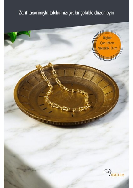 Takı Tabağı Takı Organizeri Takı Makyaj Kozmetik Düzenleyici Altın Renk Model 5