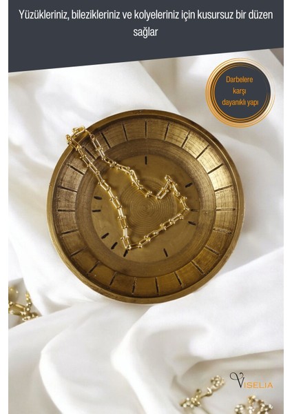 Takı Tabağı Takı Organizeri Takı Makyaj Kozmetik Düzenleyici Altın Renk Model 5