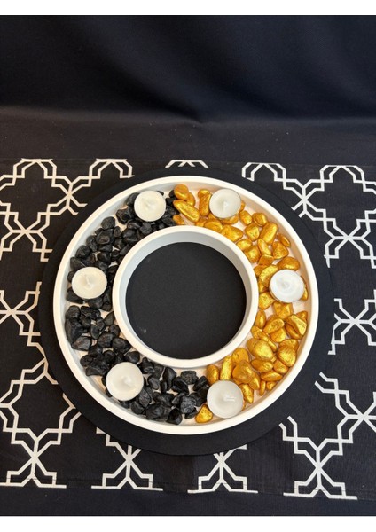 Elite Yuvarlak Tabaklı Beton Tea Light Mumluk 1 Adet