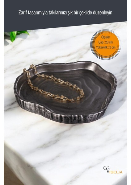 Takı Tabağı Takı Organizeri Takı Makyaj Kozmetik Düzenleyici Gümüş Eskitme Renk Model 1