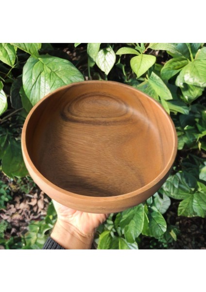Elite 20CM Büyük Doğal Akasya Ahşap Kase Kase & Salata Kasesi Aacacia .wood Serving Bowl 20CM7CM 1 Adet fiyatları