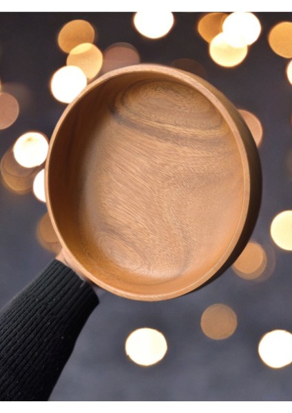 Elite 20CM Büyük Doğal Akasya Ahşap Kase Kase & Salata Kasesi Aacacia .wood Serving Bowl 20CM7CM 1 Adet fırsatları