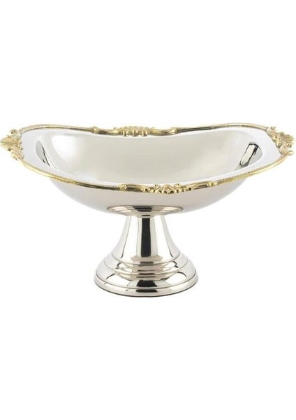 Elite Mikasa Moor Gold Gümüş Ayaklı Gondol Tabak 22X16X12CM 1 Adet