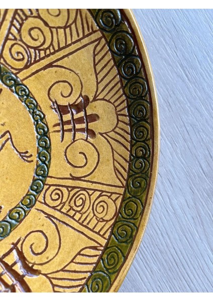 Elite El Yapımı Gözyaşı Kuşu Desenli Seramik Tabak – Dekoratif & Sunumluk 1 Adet modelleri