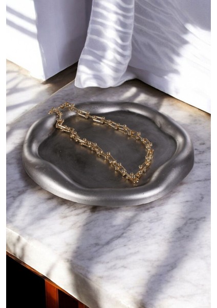 Takı Tabağı Takı Organizeri Takı Makyaj Kozmetik Düzenleyici Gümüş Eskitme Renk Model 17