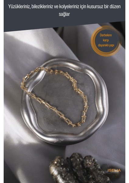 Takı Tabağı Takı Organizeri Takı Makyaj Kozmetik Düzenleyici Gümüş Eskitme Renk Model 17