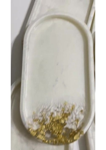 Elite Epoksi Reçine Sunumluk - Altın Varak - 6'lı Set - Ebatları: 17,5 x 9,5 1 Adet