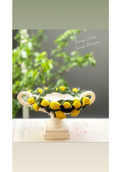 Elite Limonlu Çanak Ayaklı Dekoratif Tabak 1 Adet
