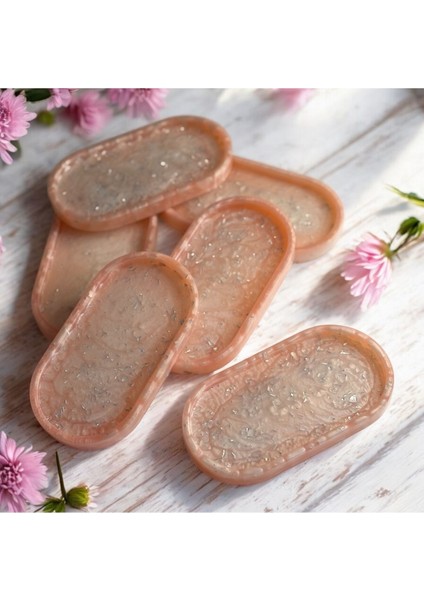 Elite Epoksi Reçine Sunumluk - Pembe - 6'lı Set - Ebatları: 17,5 x 9,5 1 Adet