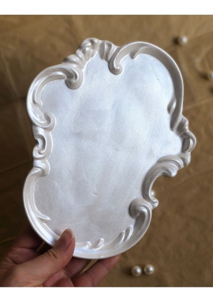 Elite Inci Tozu Sedefli Dantel Kabartmalı Vintage Takı Tabağı Beton 20X16 Takı Tepsisi Geniş Altlık 1 Adet fiyatları