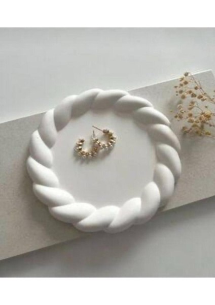 Elite Kıvrımlı Yuvarlak Dekoratif Tabak, Takı Tabağı 14 cm 1 Adet