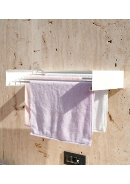 Dayanıklı Çelik Çamaşır Kurutmalık, 70cm, Duvara Monte, İç-Dış, Paslanmaz, Beyaz fiyatları