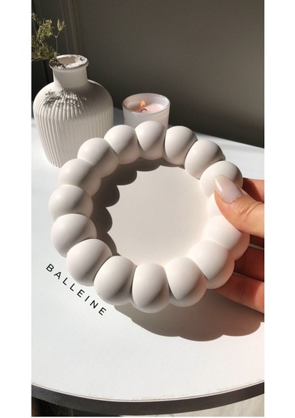 Elite Bubble Dekoratif Beton Tabak /takı Tabağı/bardak Altlığı/organizer/sunumluk 1 Adet