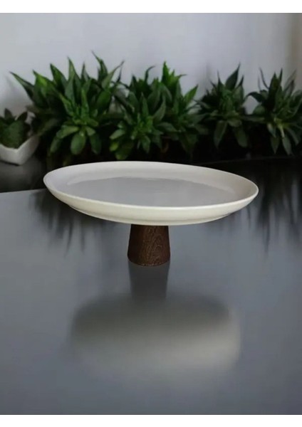 Elite Ahşap Ayaklı Porsolen Sunum & Dekor Standı (25CM) 1 Adet