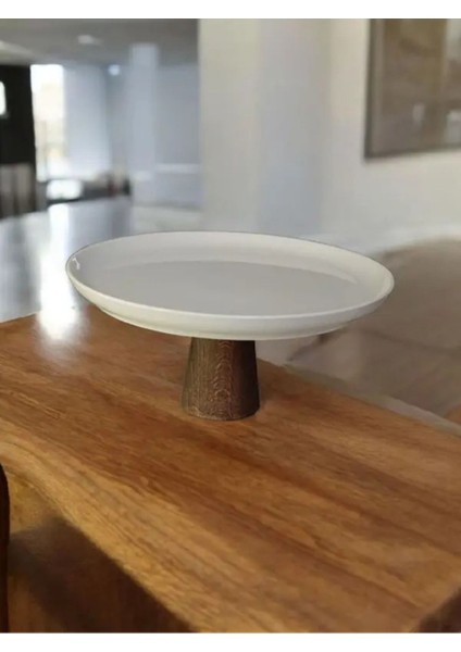 Elite Ahşap Ayaklı Porsolen Sunum & Dekor Standı (25CM) 1 Adet