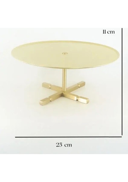 Elite Pirinç Ayaklı Sunumluk, Tepsi - 25CM 1 Adet fırsatları