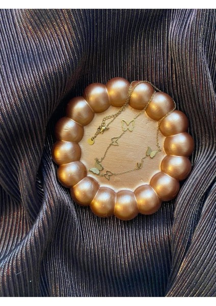 Elite Metalik Bronz Renk Dekoratif Bubble Tabak 1 Adet