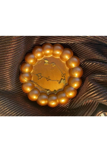 Elite Metalik Bronz Renk Dekoratif Bubble Tabak 1 Adet