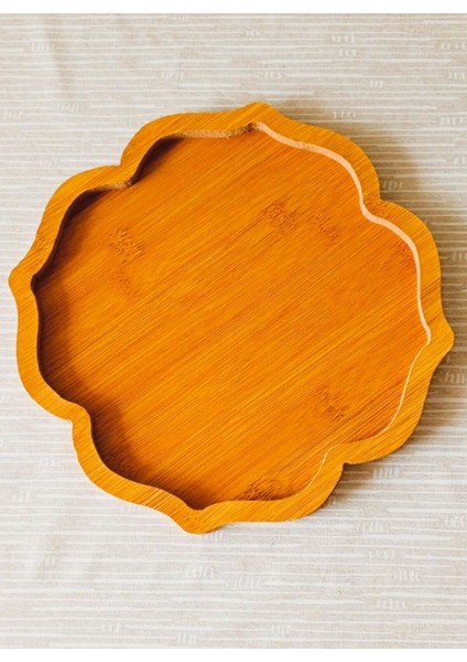 Elite Bambu 24 cm Kelebek Desen, Stand Altlığı, Yağdanlık, Sirkelik Altlığı, Sunum Tabağı 1 Adet