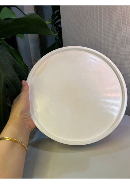 Elite Dekoratif Beton 30 cm Organizer Tepsi / Saksı / Mum Altlığı 1 Adet modelleri