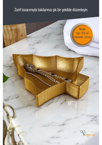 Takı Tabağı Takı Organizeri Takı Makyaj Kozmetik Düzenleyici Gümüş Eskitme Renk Model 12