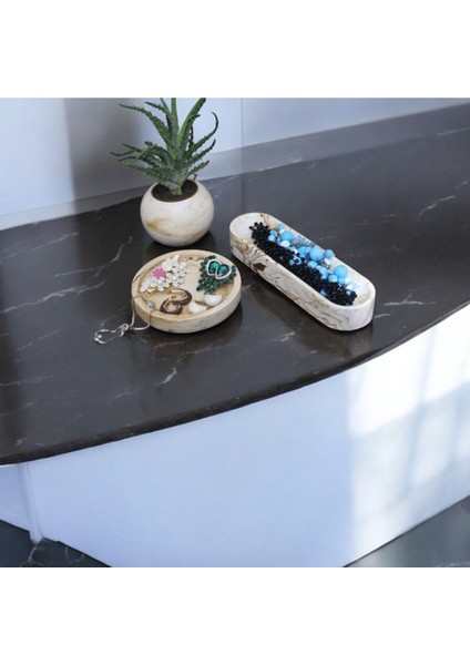 Elite Beton Mermer Desenli Takı Organizer ve Saksı Seti 1 Adet